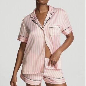 Victoria’s Secret Women's Pink Striped Pajama Set